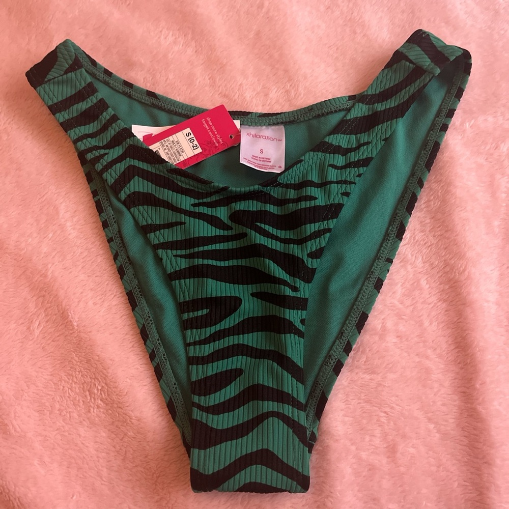 Green and Black Zebra Bikini Bottom